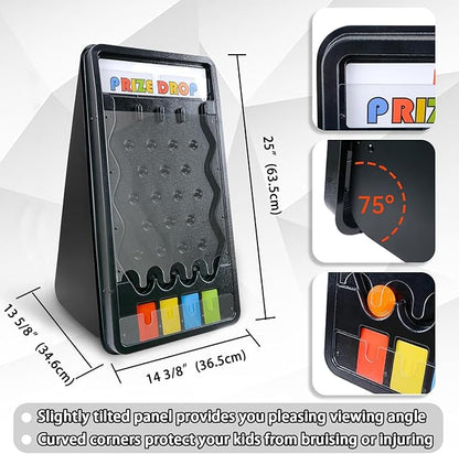 Mini Tabletop Prize Drop Board Game 25x14 Plinko Board Foldable Stand with Customizable 8 Playing Pucks for Carnival Tradeshow Party