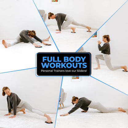 2 x Dual Sided Gliding Discs Core Sliders by Iron Core Fitness | Ultimate Core Trainer | Gym, Home Abdominal & Total Body Workout Equipment | for use on All Surfaces