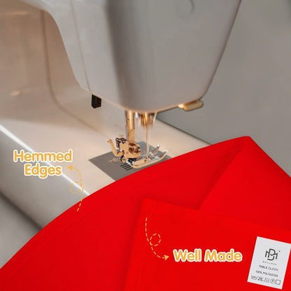 BRILLMAX 8 Pack Red Tablecloths 70 x 120 Inch for 6ft & 8ft Rectangle Tables - 150 GSM Polyester Fabric, Universal Fit, Water, Stain & Wrinkle Resistant Cloth Cover for Wedding Reception Banquet