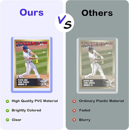 100ct 3x4 Hard Card Sleeves - 75pt Hard Plastic Trading Card Protector Rigid Clear Open-Top Card Sleeve Fits Standard Trading Baseball Game Collectible Cards