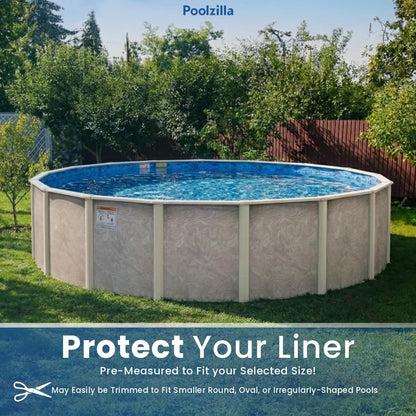 Poolzilla Rock Blocker Liner Pad 27' Round, Strong Durable Puncture Resistant Floor Mat, Protects The Bottom of The Aboveground Pool