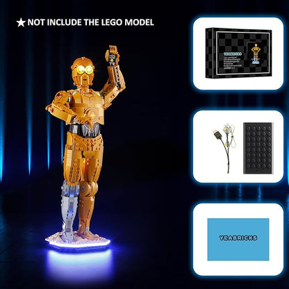 YEABRICKS LED Light for 75398 Star Wars C-3PO Building Blocks Model (Building Set NOT Included)