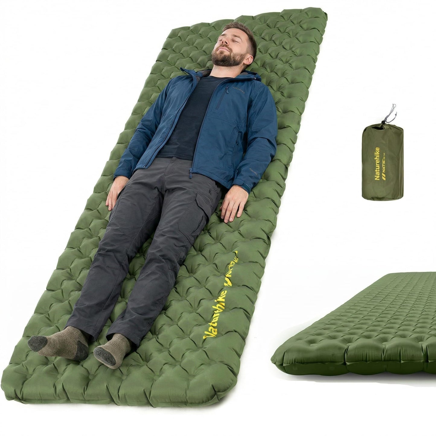 Naturehike 27oz Ultralight Sleeping Pad, Insulated Inflatable Sleeping Pad 4.6R, Lightweight Sleeping Mat for Camping, Hiking, Backpacking, with Air Pump Sack