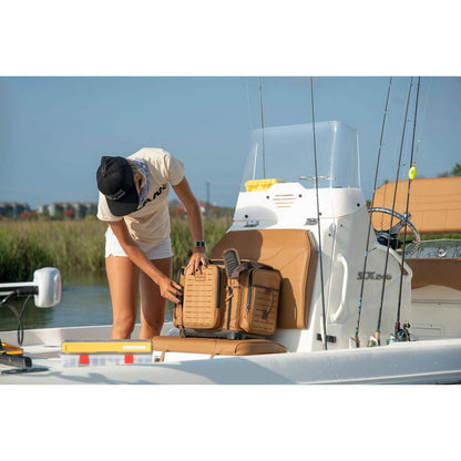 Plano Guide Series 3700 XL Tackle Bag, Beige 1680 Denier Fabric with Waterproof Base, Includes 10 StowAway Utility Organization Boxes, Large Premium Fishing Storage