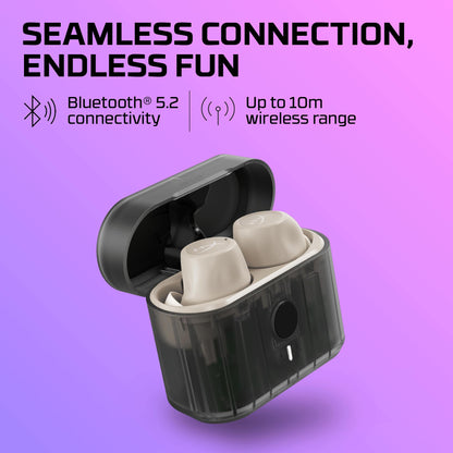 HyperX Cirro Buds Pro – True Wireless Earbuds, Active Noise Cancellation, ANC, Ambient Sound Mode, Low Latency, Bluetooth 5.2, IPX4, Fast Charge, PC, Nintendo Switch, Mobile - Tan