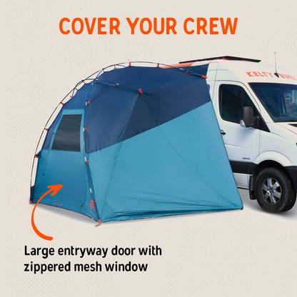 Kelty Backroads Shelter Universal Mounted Car Camping Shelter with Zippered Entry, Sturdy Frame, Protection from Elements, UV, Stuff Duffel Included