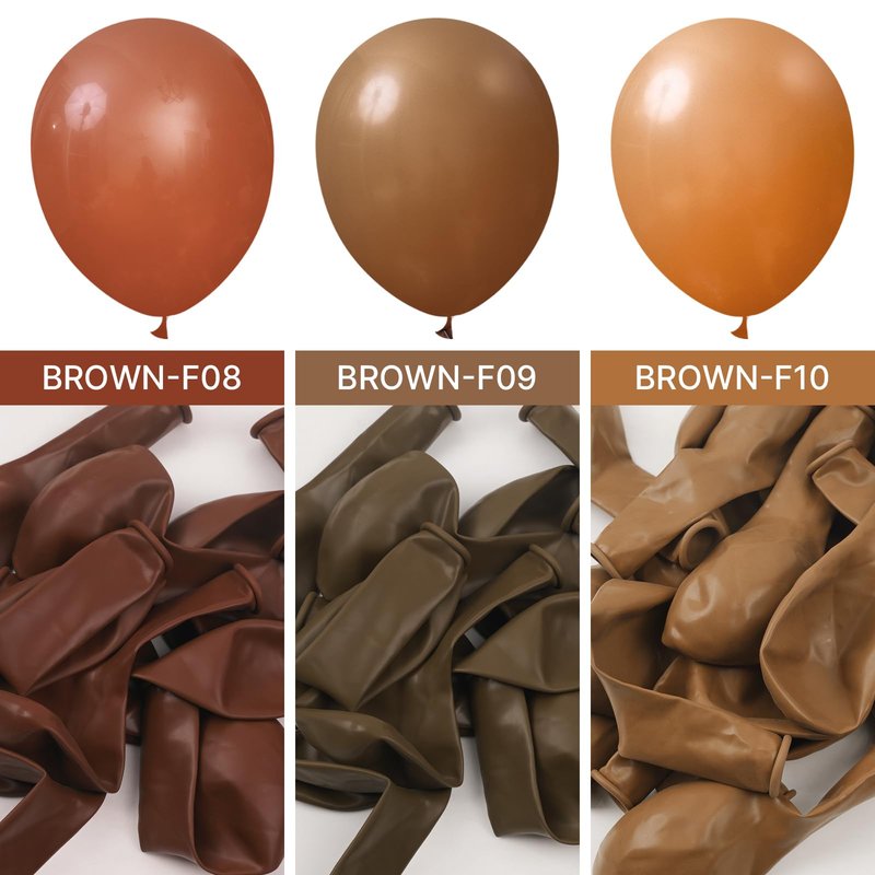 PartyWoo Brown Balloons 101pcs 12 Inch Boho Neutral Coffee Tan Fall Latex Helium Balloons for Wedding Baby Shower Gender Reveal Graduation Safari Woodland Birthday Fall Party Decorations Brown-F09