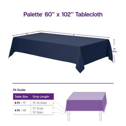 Gee Di Moda Rectangle Tablecloth - 60 x 102 Inch Ivory Table Cloth for 6 Foot Rectangle Tables - Heavy Duty Washable Fabric - for Holiday Party, Dinner, Weddings, Baby Shower & Events