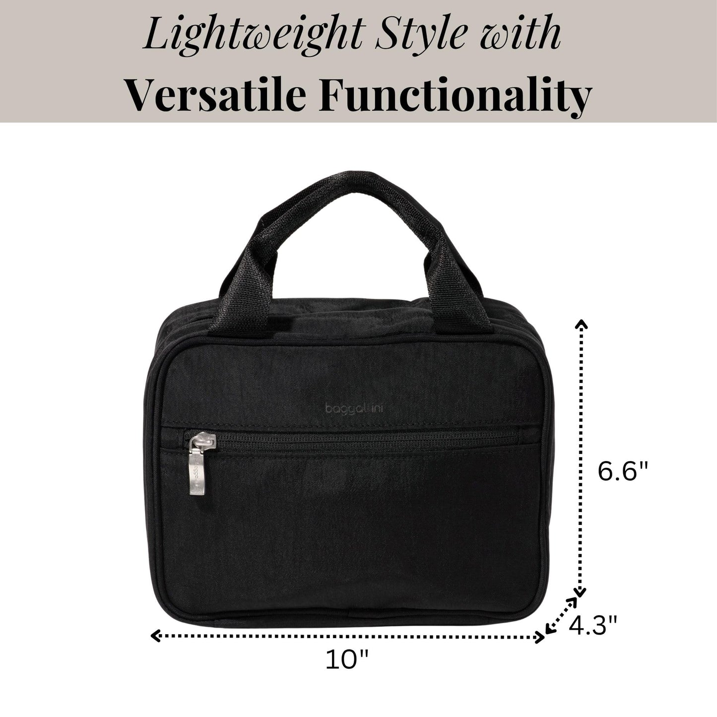 Baggallini Travel Accessory Bundle - Compression Cube 3-piece set + Clear Travel Pouches + Small Pocket Cosmetic + Hanging Travel Toiletry Kit