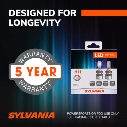 SYLVANIA H11 LED Headlight Bulbs - Off-Road/Fog Lights - Multicolor - Model H11SL.BX2 - 2 Pack