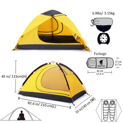 GEERTOP 2 Person Camping Tent Lightweight 4 Season Waterproof Double Layer All Weather Outdoor Survival Gear for Backpacking Hiking Travel - Easy Set Up
