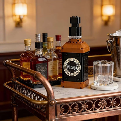 254Pcs Toy Building Block Set for Whiskey Bottle ConstructionCollectible Display Set Adults and Boys Kids Aged 6+