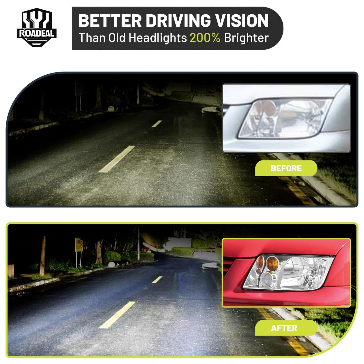 ROADEAL Headlights W/Bulbs for 1999-2005 VW Jetta Mk4 Models Halogen Headlamp Replacement Driver & Passenger Side, NOT fit Model with Integrated Fog Light
