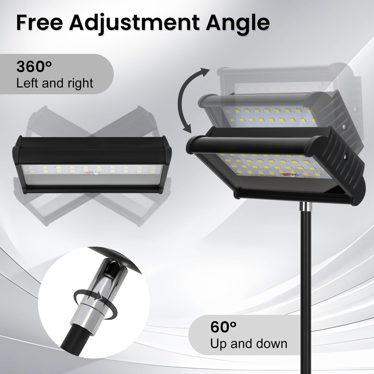 ZSUCC Trade Show Lights LED Display, Included Clamps, Mounting Brackets, Power Cables, Connect Cables, 360° Adjustable Angle for Trade Show Lighting, 3PCS Black
