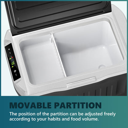 EUHOMY 12 Volt Refrigerator, 22QT(21L) 12V Cooler, Compressor Electric Cooler -4℉~68℉, 12V Fridge 12/24V DC 100-240V AC, Portable Freezer for Camping, Travel, Truck, Home
