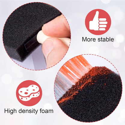 Skiennix Foam Paint Brushes - 4-Piece Set with Wood Handles for Detail, Staining & DIY Crafts | 1"-4" Sizes
