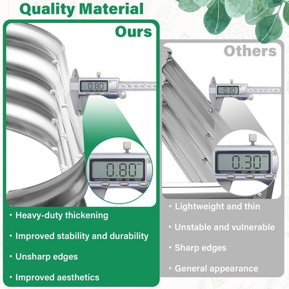 TATAANTY Galvanized Raised Garden Bed for Outdoor: 4X2X1ft Durable Metal Vegetable Plant Container Kit - Oval Planter Box for Gardening Flower Trough （2 Pack）