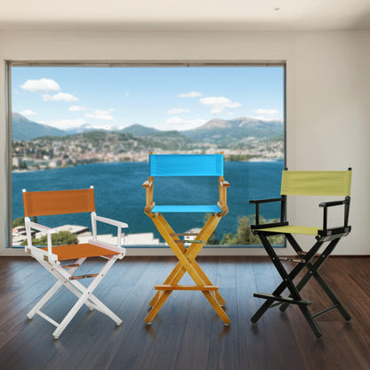 30" Director's Chair Black Frame-Orange Canvas