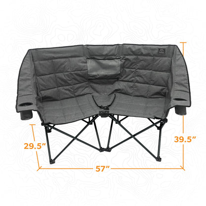 Kuma Outdoor Gear Kozy Bear Chair with Carry Bag, Ultimate Portable Luxury Outdoor Double Camping Chair for Glamping, Sports & Outdoor Adventures (Heather Grey/Black)