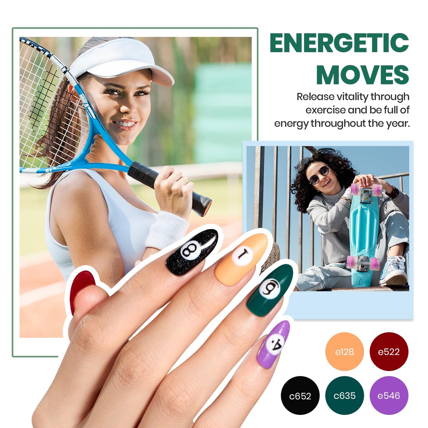 Beetles Gel Nail Polish Kit with U V Light - 80Pcs Fall Nail Fest Color Enchantment 55 Colors Gel Polish Starter Kit with Base Top Coat DIY Nails Stickers Manicure Tools Gift for Women Teens Girls