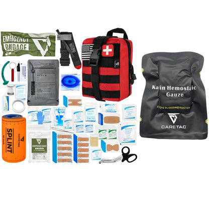 CareTac Trauma First Aid Kit with CAT Gen-7 Tourniquet & Combat Gauze
