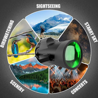 Monoculars 10-30X50 Zoom High Powered Waterproof Portable Telescope BAK-4 Prism FMC Lens High Power Clear Low Light Vision Adapter Sturdy Tripod for Hunting Hiking Camping Gifts for Men