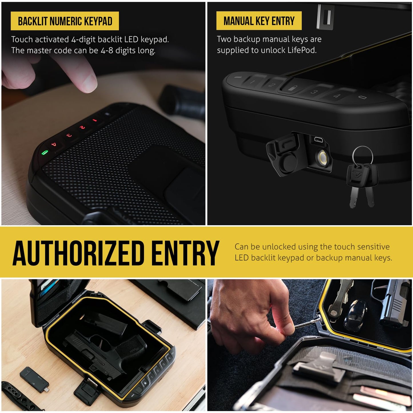 VAULTEK SIG SAUER Edition LifePod Secure Waterproof Travel Case Rugged Electronic Lock Box Travel Organizer Portable Handgun Case with Backlit Keypad (Non-Biometric)