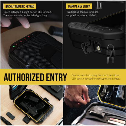 VAULTEK SIG SAUER Edition LifePod Secure Waterproof Travel Case Rugged Electronic Lock Box Travel Organizer Portable Handgun Case with Backlit Keypad (Non-Biometric)