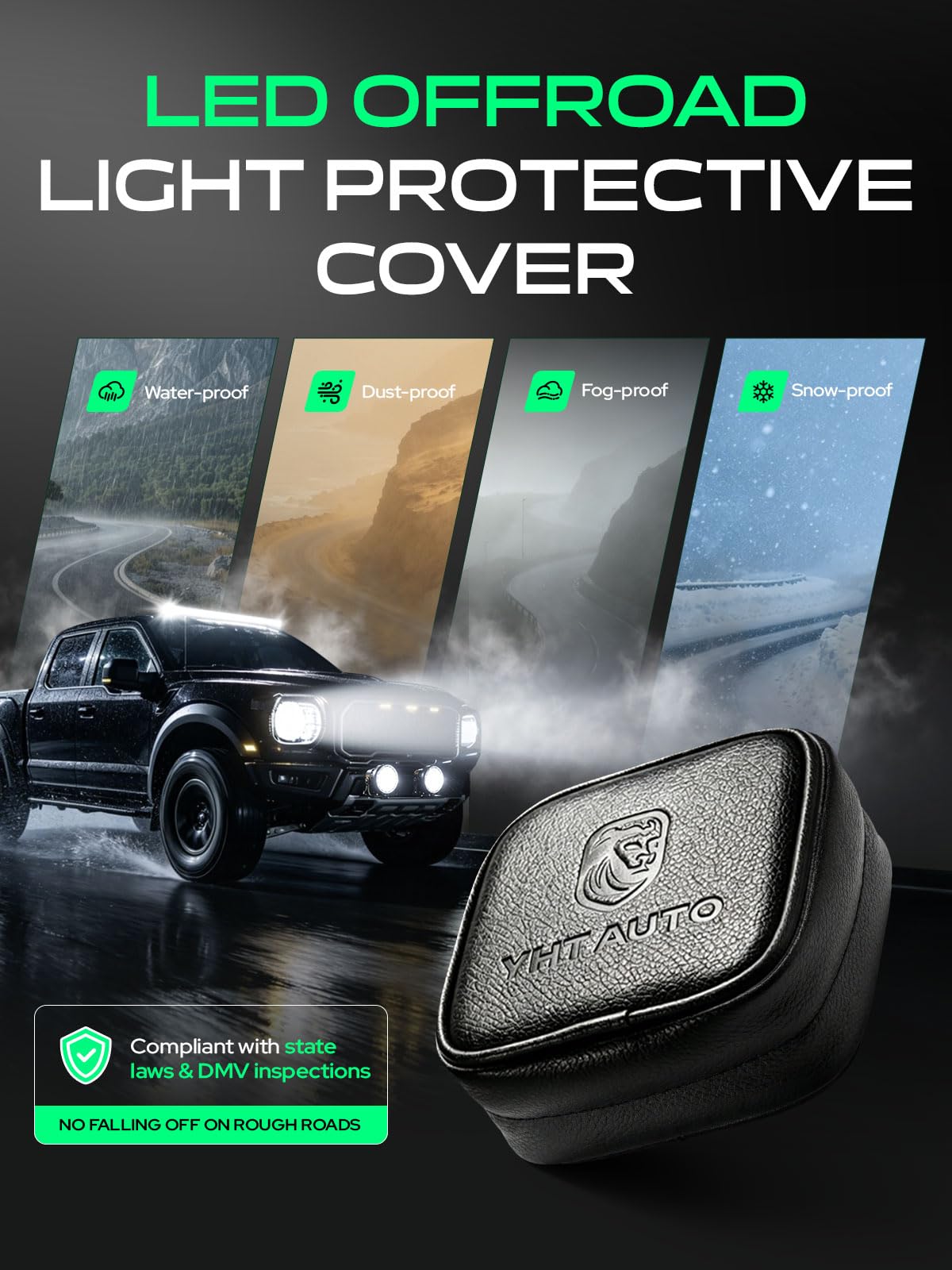 YHTAUTO 4 Inch LED Pod Lights & Light Cover 56W 3800LM 5700K Flood Beam Off Road Camper Working Light Bars for 4x4 Pickup Truck ATV UTV Dirt Bike Motorcycle Boat Trailer IP67 Waterproof Lamp
