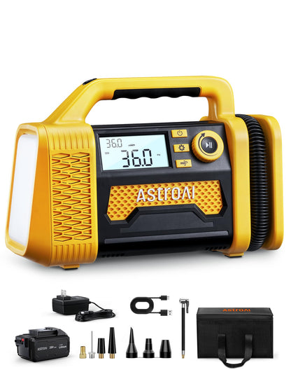 AstroAI TC3 Truck Tire Inflator Portable Air Compressor, 150PSI Cordless Heavy Duty Air Pump with 4000mAh Battery, TurboRise Fast Inflation & Auto Shutoff, Digital Gauge for SUV, RV & Off-Road 4x4