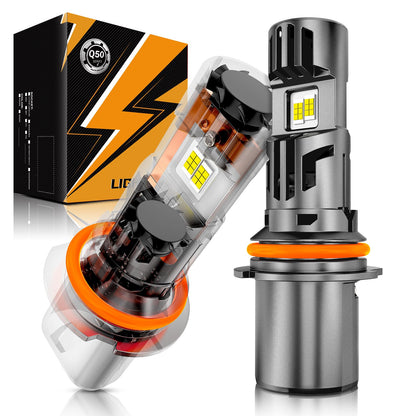Auxbeam 9007 HB5 Fog Lights, Built-in Dual Fans, [Latest & Brightest] 130W 36000LM 900% Brighter Wireless 9007 Light For Off-Road Use