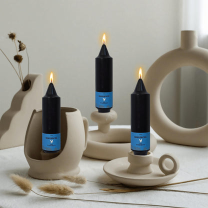 Handmade Unscented Taper Candles Long Lasting Burn Black Candles 5inch Short Candlesticks Elegant Design for Home Décor Weddings Festive Seasons