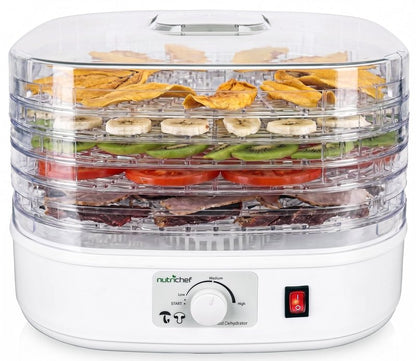 Nutrichef Food Dehydrator Machine | Dehydrates Beef Jerky, Meat, Food, Fruit, Vegetables & Dog Treats | Great For At Home Use | High-Heat Circulation for Even Dehydration | 5 Easy to Clean Trays