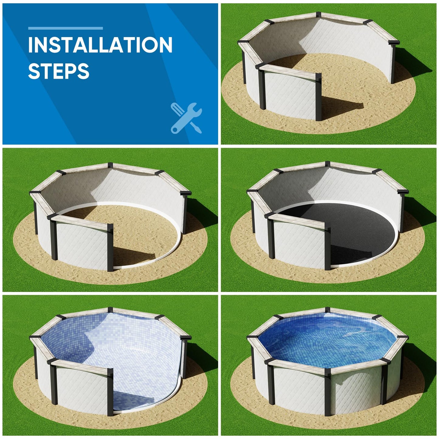 Zeonly 21 FT Pool Liner Pad for Above Ground Pool, 300 G/M² Thicker Heavy Duty Round Pool Liner Pad, Puncture Protection Under Pool Padding, Extend Liner Life Durable Eco-Friendly Fabric, Black