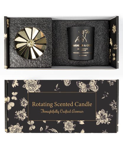 Totiro Butterfly Candle Gift for Women, Rotating Lavender Scented Candles for Mom, Birthday Gift Carousel Candle Holder Set for Wife Friends Sister Christmas Anniversary Valentine Mother’s Day Candles