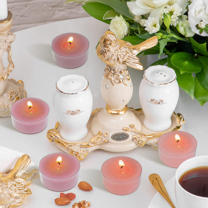 Gradient Pink Tea Lights Set of 24, Rose Scented Tealight Candles, Handmade Tea Candles, Long Burning Tealights for Romantic Wedding Home Decor Gift