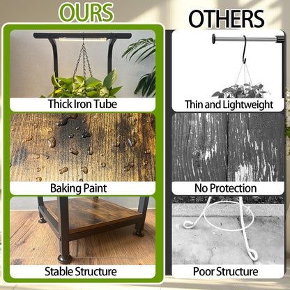 LAIDUOLEOE Plant Stand Indoor with Grow Light, 2 Pack Hanging Plant Stand Plant Shelf Indoor, 65'' Tall Plant Stands Plant Holders for Indoor Plants, Living Room, Bedroom, Balcony