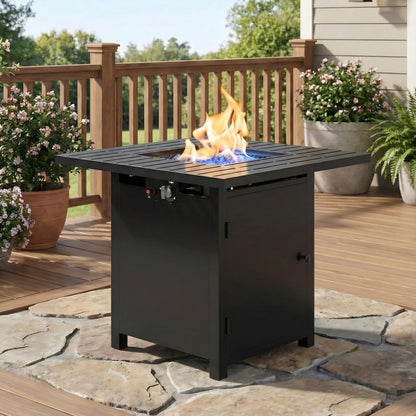 Wisteria Lane 30" Propane Fire Pit Table, 50,000 BTU Gas Fire Pit for Outside, Outdoor Fire Pit with CSA Certification for Backyard Balcony Garden Patio Deck