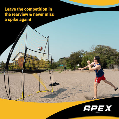 Apex Sports Volleyball Training Net Equipment System - Sturdy, Adjustable, and Portable | Improve Accuracy, Technique, and Skills | Ideal for Indoor/Outdoor Use | Easy Assembly & Storage |