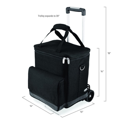 NFL Los Angeles Chargers Insulated Cellar 6-Bottle Wine Carrier & Cooler Tote with Trolley