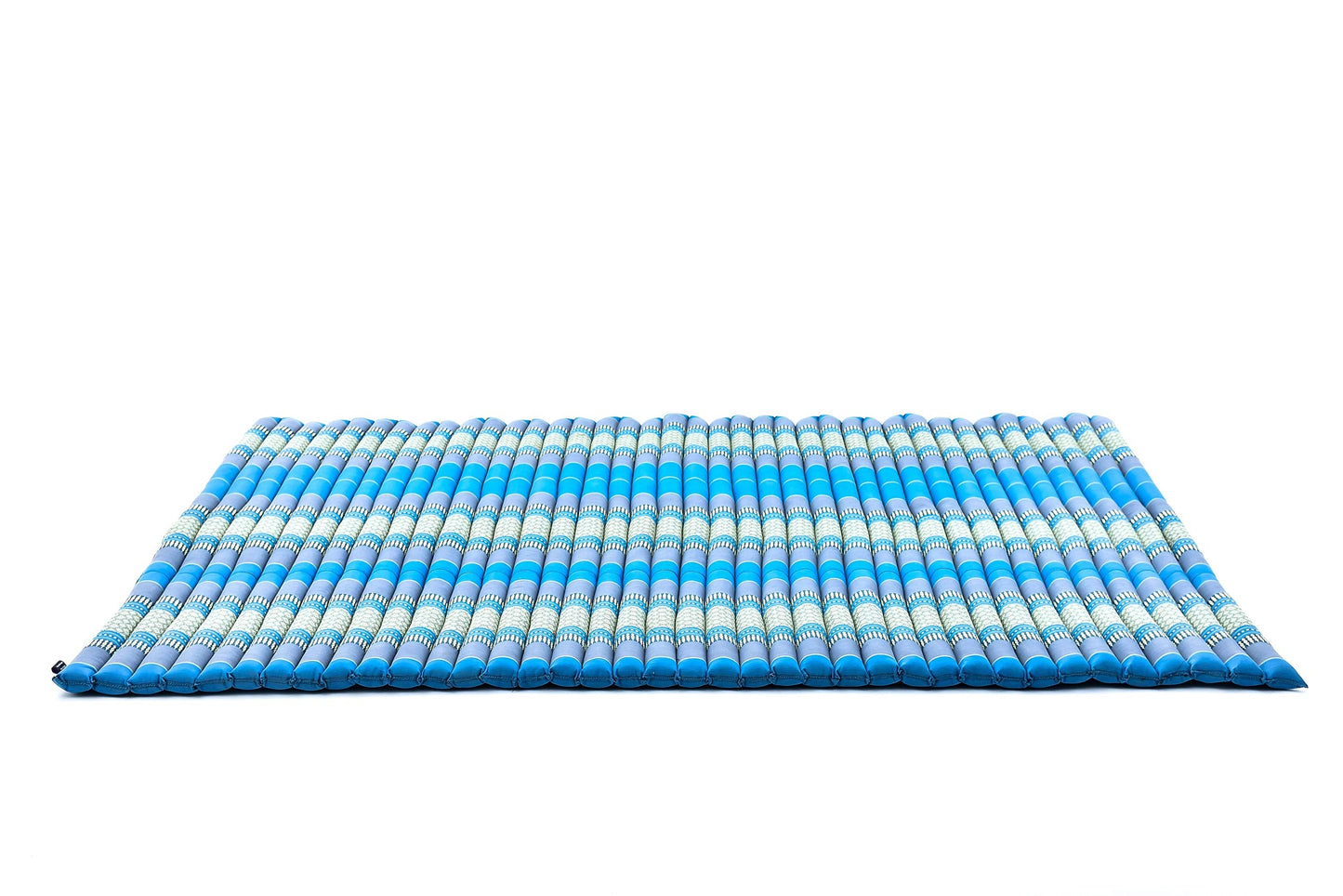 Leewadee - Foldable Floor Mattress - Japanese Roll Up Futon -Trifold Tatami Mat- Guest Floor Bed - Camping Mattress - Thai Massage Mat, Kapok Filled, 75 x 57 inches, Light Blue