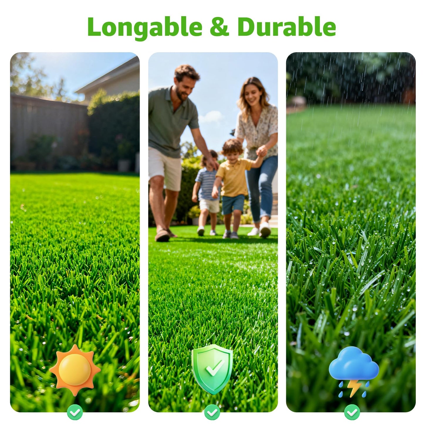 Oiyeefo Artificial Turf Grass Indoor Outdoor - Pet Friendly Synthetic Fake Turf Rug with Drainage Holes for Patio, Balcony, Backyard, Landscape Decortaion - Replacement Dogs Grass Mat(7Ft x 13Ft)