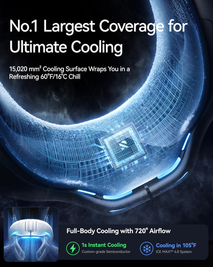 RANVOO Save 20% to Bought AICE LITE Plus Neck Air Conditioner Blue and AIRJET X5 Grey Together