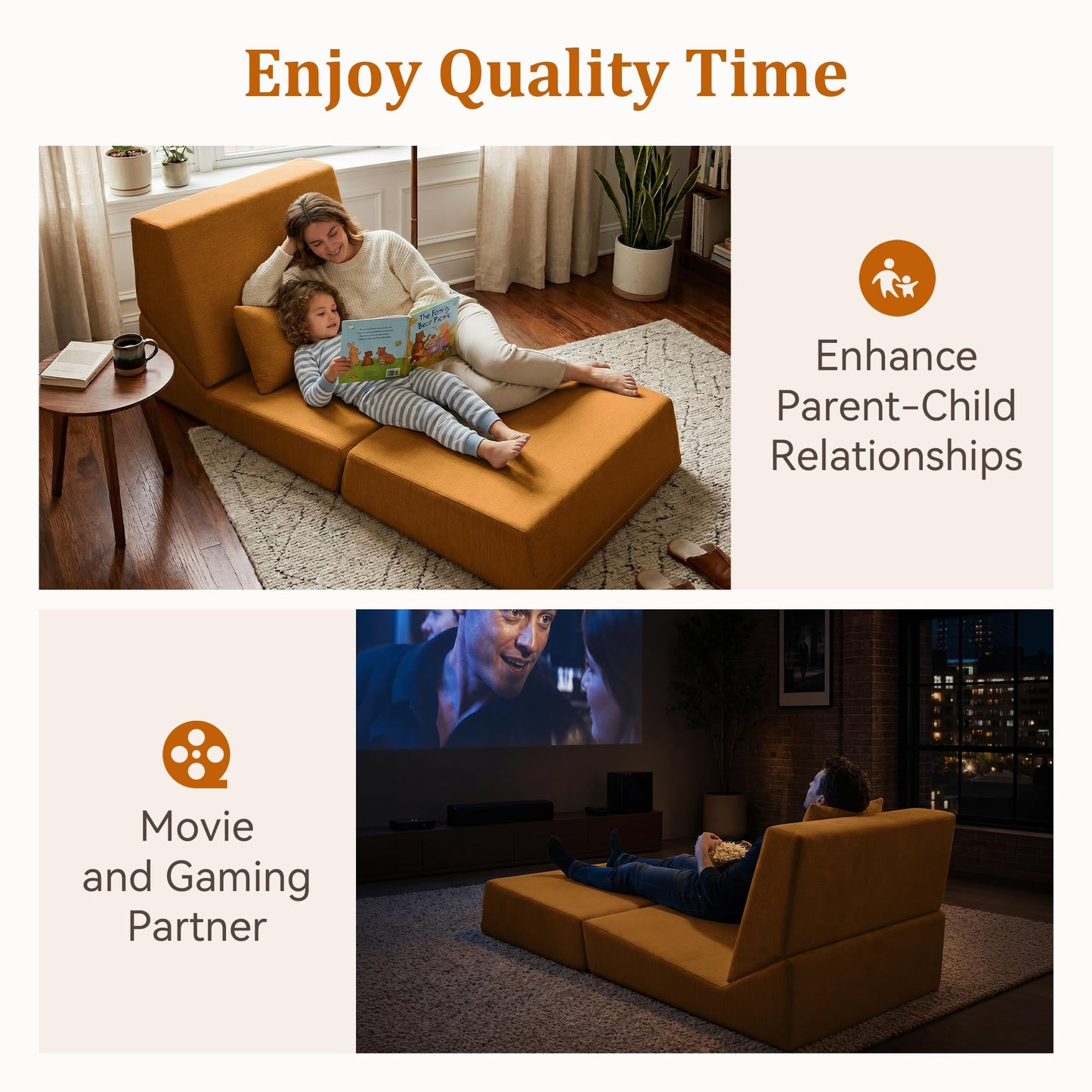 KAPEETOO Fold Out Chair Bed, Folding Sofa Bed, 3 in 1 Convertible Sleeper Chair Bed for Nap, Transformable Sofa Bed for Apartment,Dormitory,Bedroom