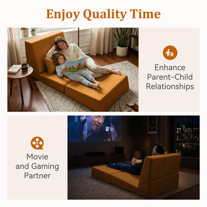 KAPEETOO Fold Out Chair Bed, Folding Sofa Bed, 3 in 1 Convertible Sleeper Chair Bed for Nap, Transformable Sofa Bed for Apartment,Dormitory,Bedroom