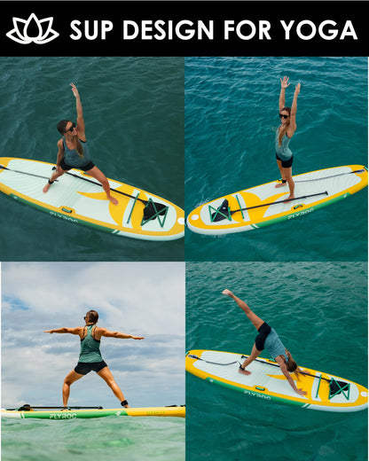 11’x35 Extra Wide Inflatable Paddle Board, 430lb Capacity Stable Paddleboard for Yoga, Stand up Paddle Board for Adults(x3), Full Coverage EVA Deck, 5 Handles, 100L Backpack, All-Round