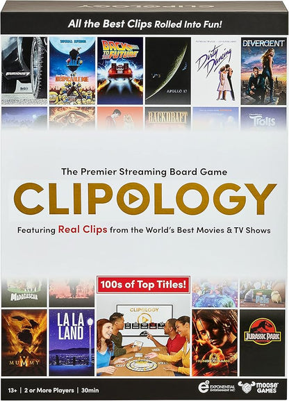 Clipology Game - The Premier Streaming Board Game Featuring Real Clips From The World's Best Movies &amp TV Shows | Movie Trivia Game