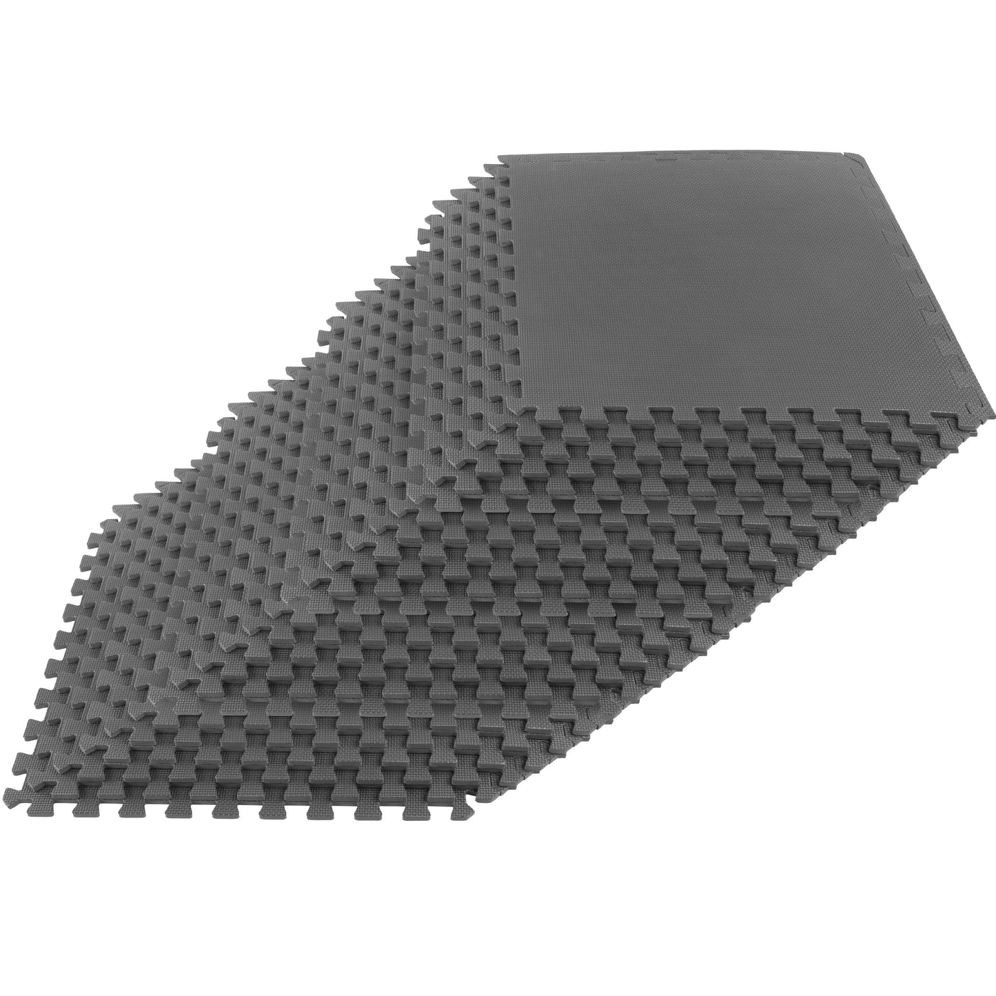 EVA Foam Mat Tiles 24-Pack - 96 SQ FT of Interlocking Padding for Garage, Playroom, or Gym Flooring - Exercise Mat or Baby Playmat by Stalwart (Gray)