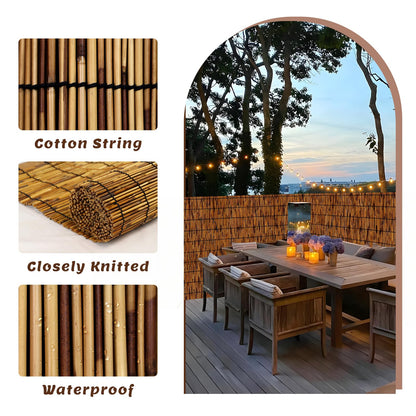 TOOKNIN Natural Reed Fence,6FT X 16.4FT Bamboo Fencing Privacy Reed Screening for Outdoor, Gallery, Restaurant, Hotel, Patio (Brown)