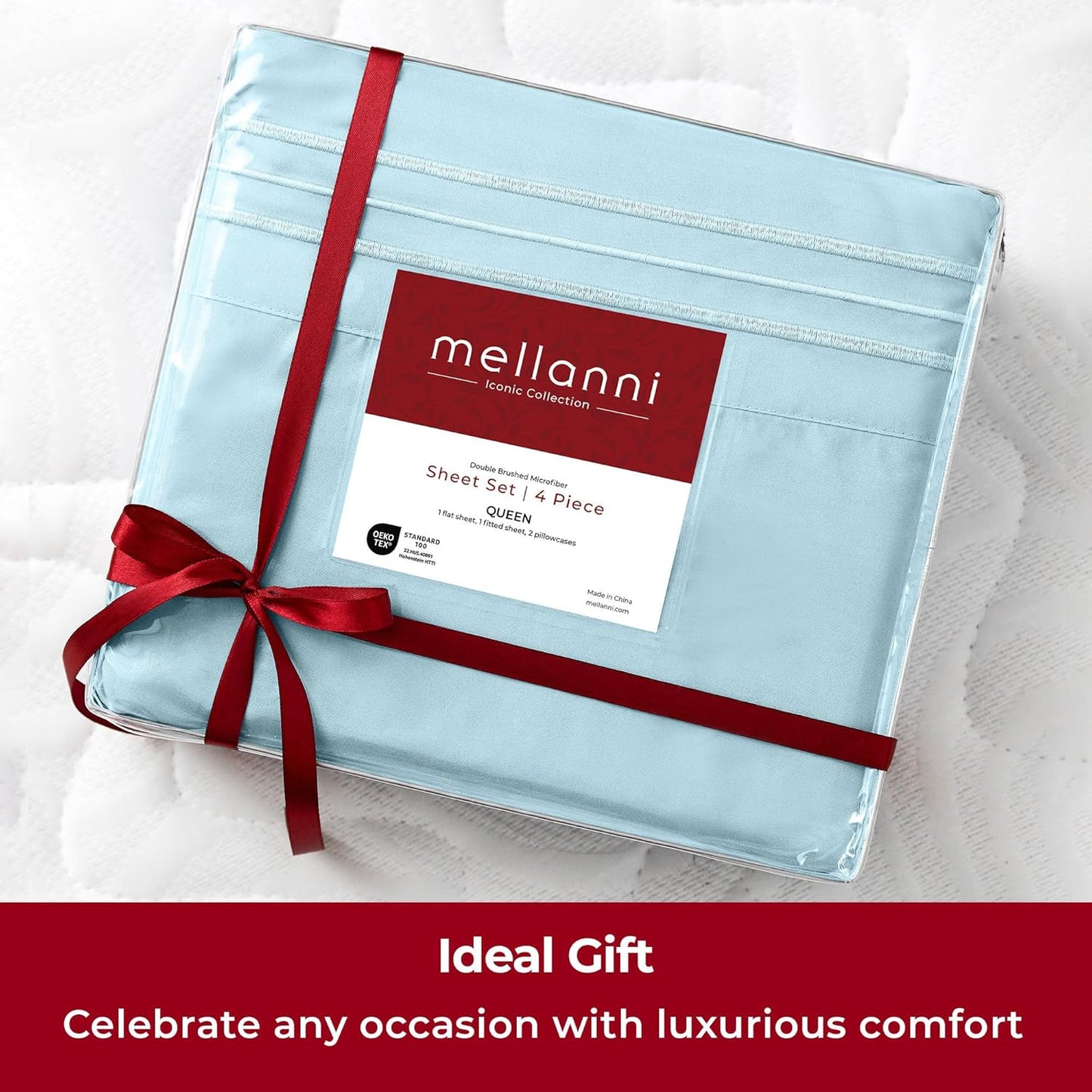 Mellanni Twin XL Sheets Set - Iconic Collection Hotel Luxury Bedding - Extra Soft, Cooling, Stain Resistant (Aqua)